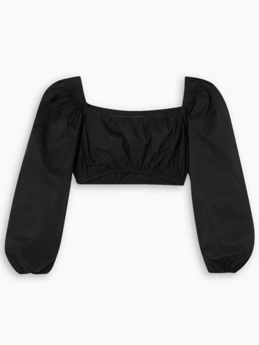 Zeynep Arcay Black Puff-Sleeve Crop Top